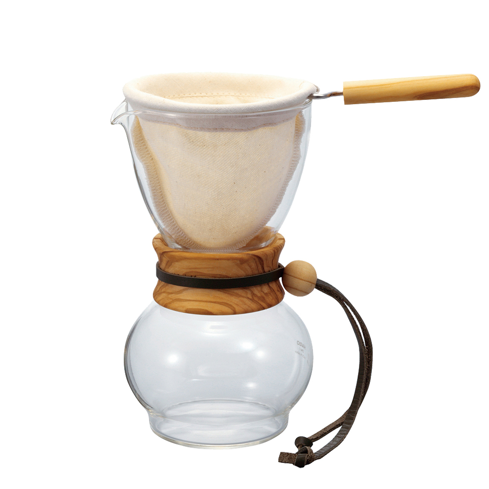 HARIO 濾布橄欖木手沖咖啡壺240ml DPW-1-OV 1~2杯