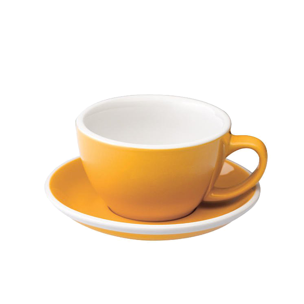 【LOVERAMICS 愛陶樂 】Egg 拿鐵咖啡杯盤組 300ml Yellow 黃色